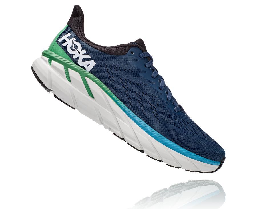 Hoka One One Tenisky Panske Námornícka Modrá - Clifton 7 - 28591-TUSN